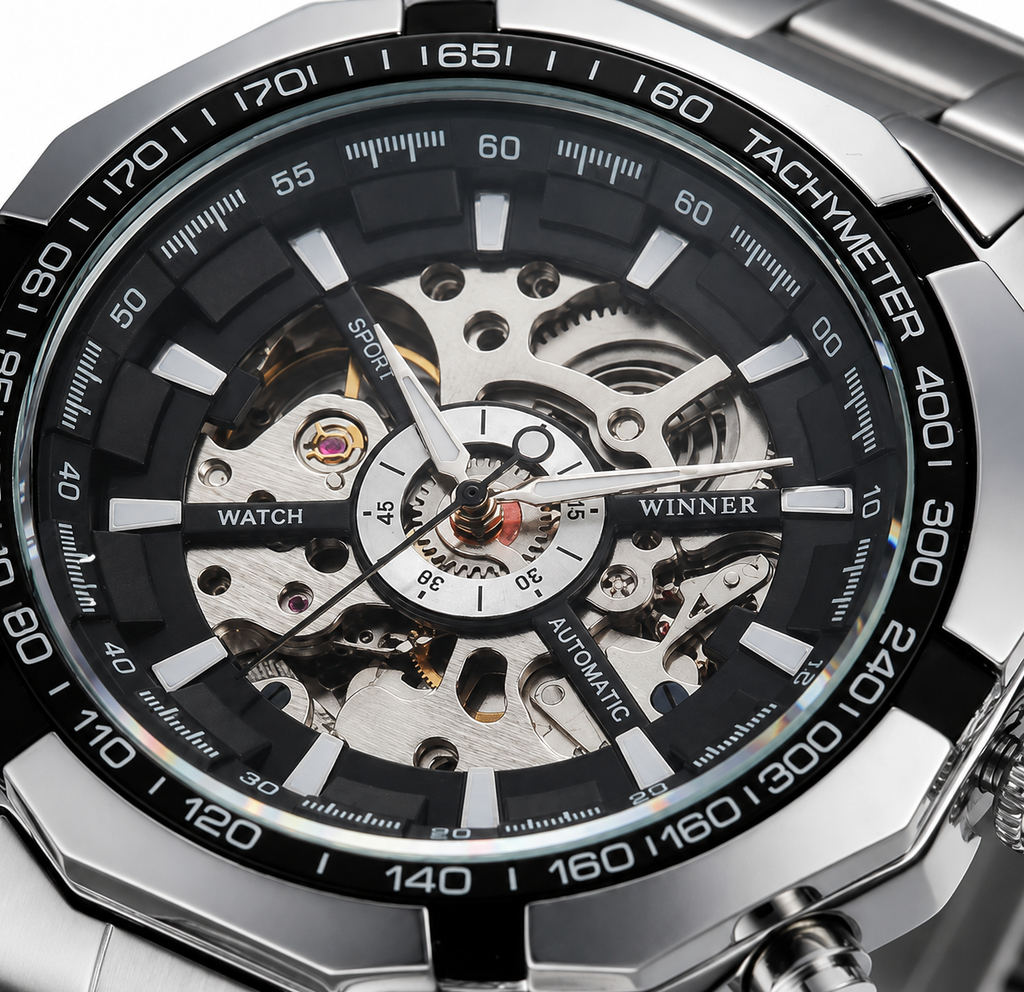 Reloj Automatico En Acero Winner 2027