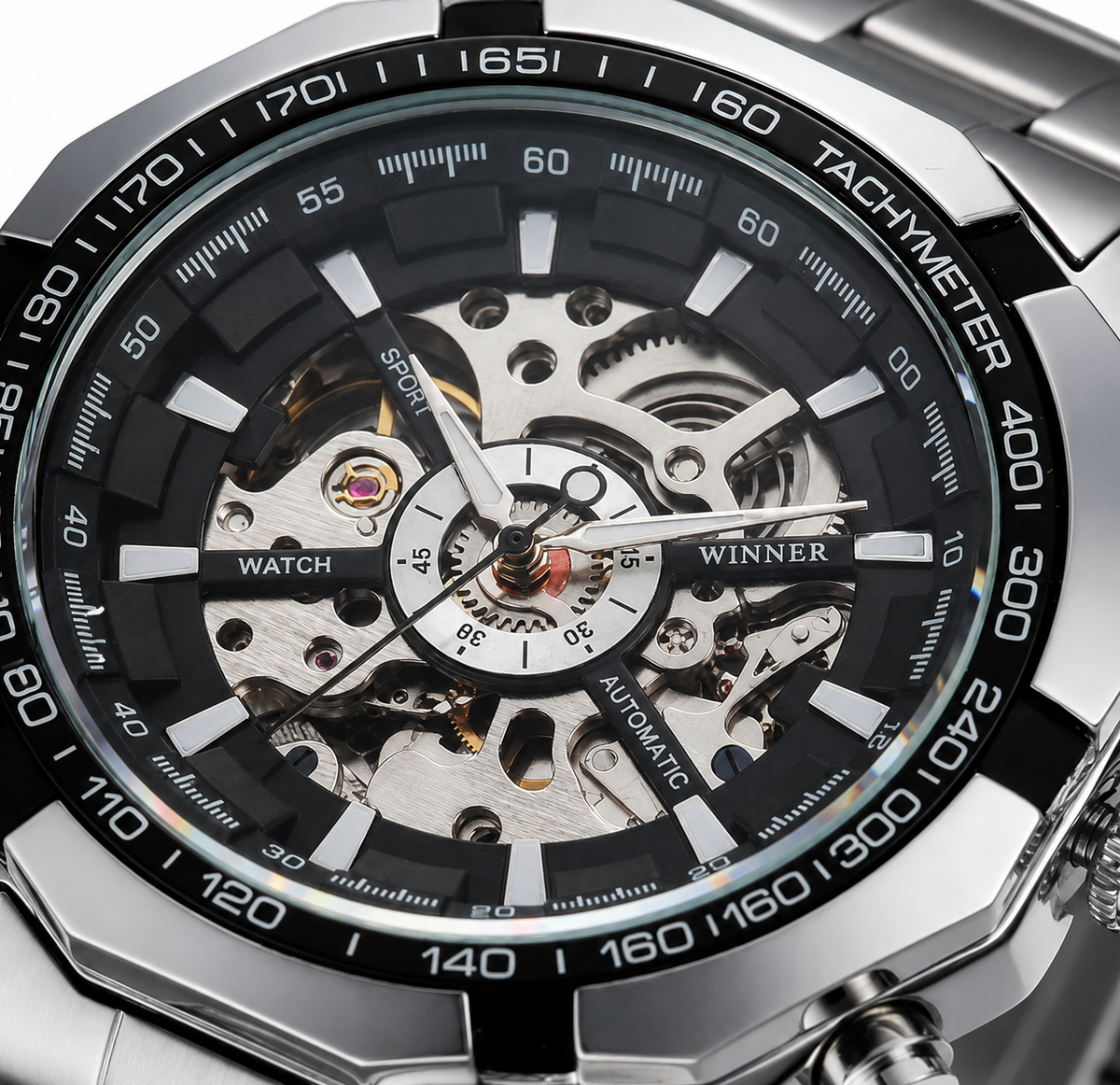 Reloj Automatico En Acero Winner 2027
