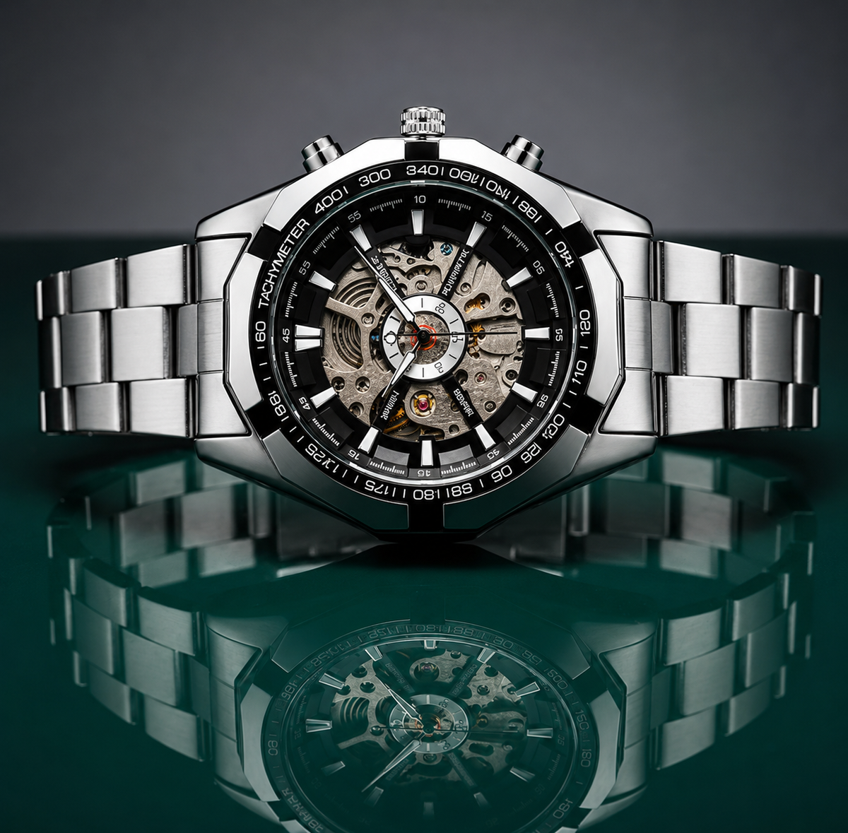 Reloj Automatico En Acero Winner 2027